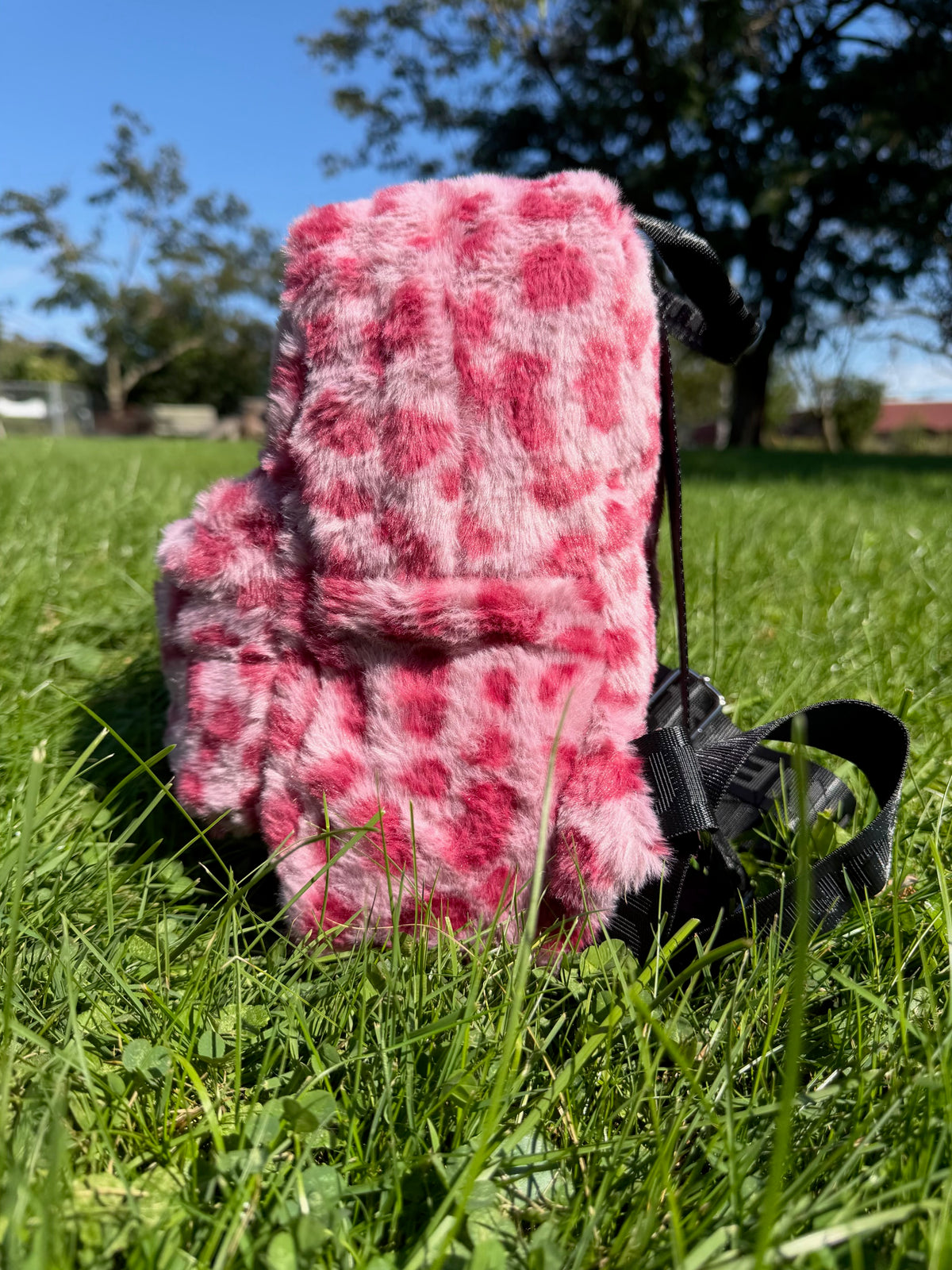 SUNSHINE PINK FURRY BACKPACK