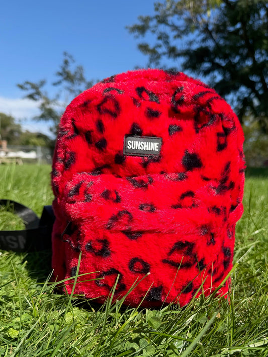 SUNSHINE RED FURRY BACKPACK
